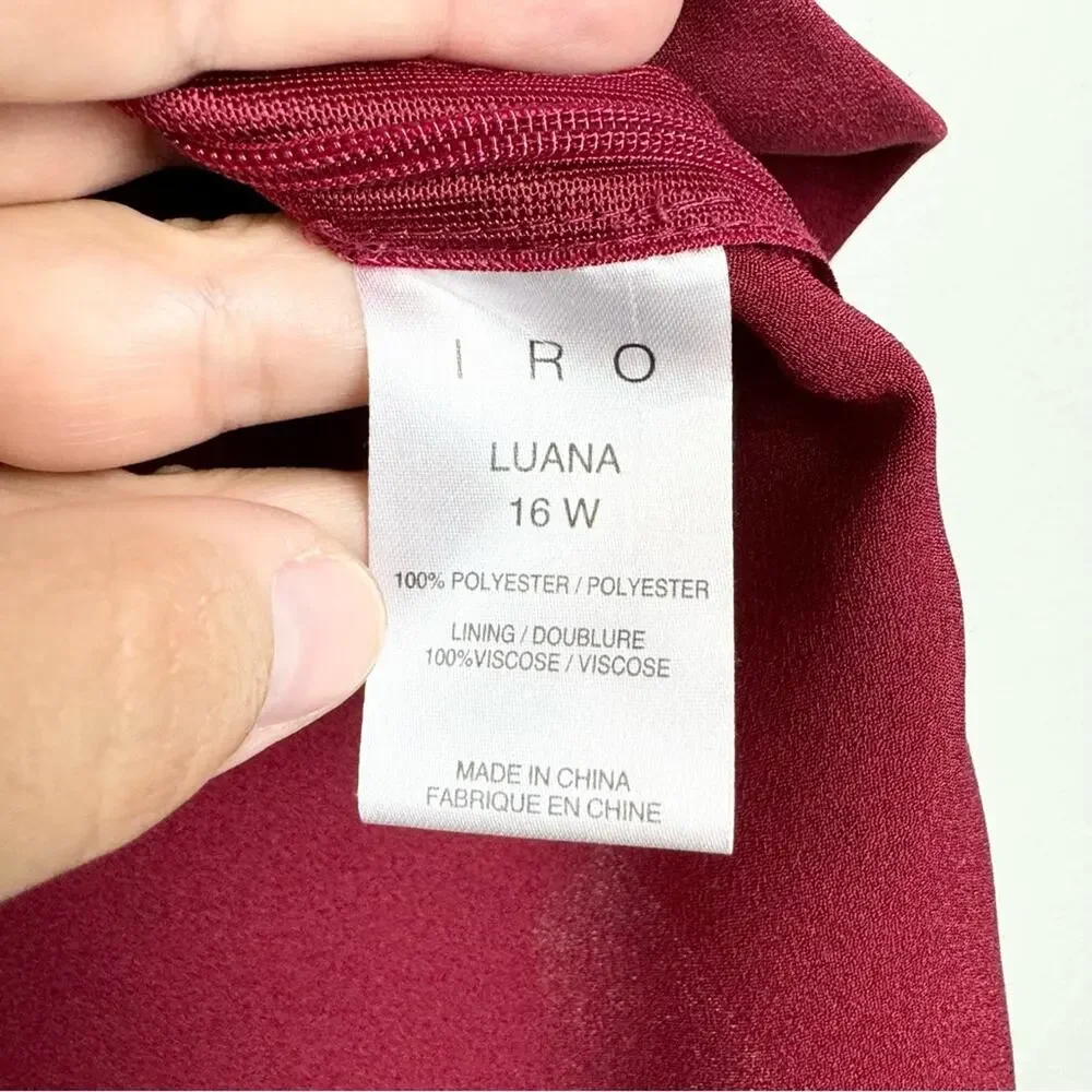 Iro Luana Lace-Up Crepe Corset Peplum Top In Wine‎ Sz 36 [U.S. 4] Minimal Office